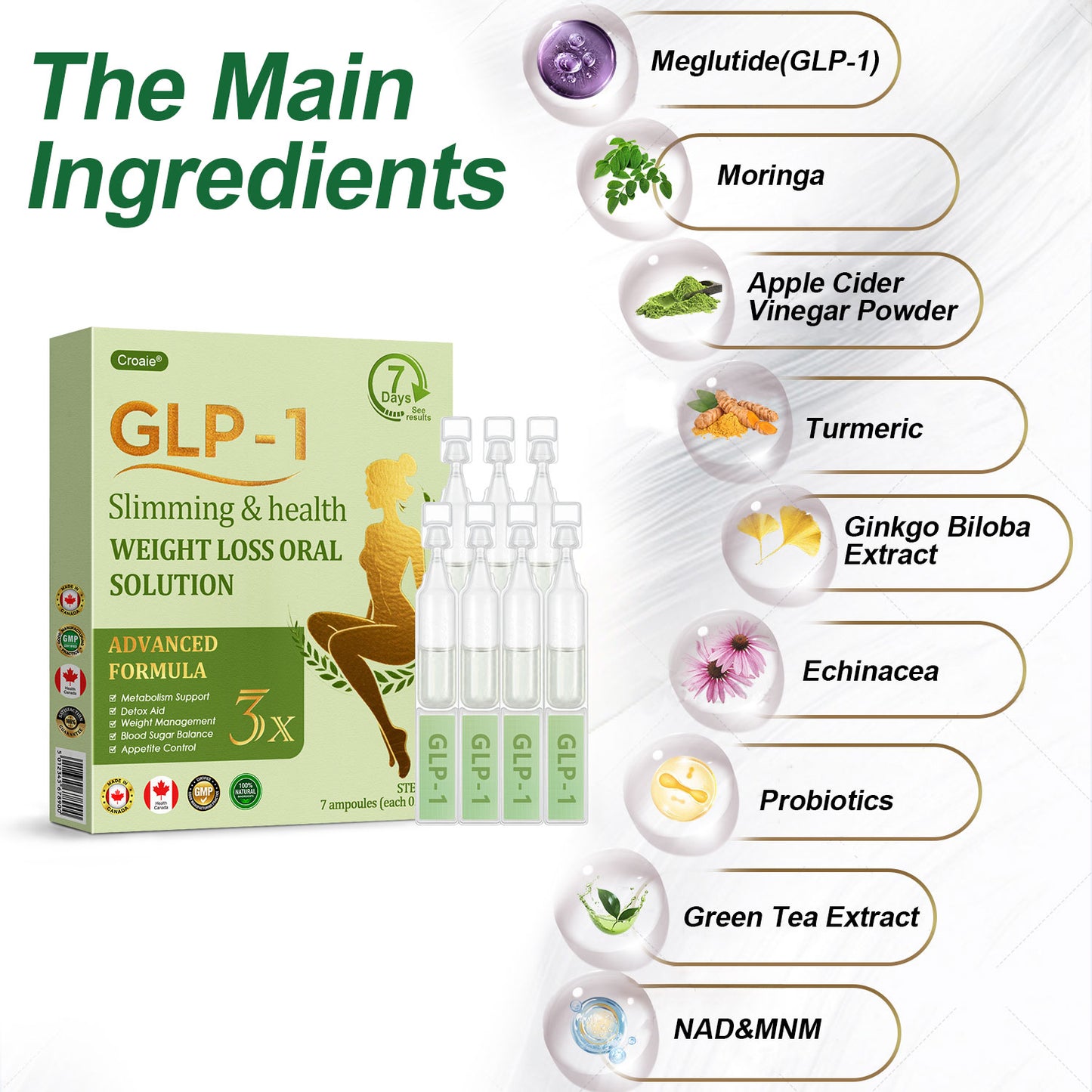 Official Store | 👨⚕️Croaie® GLP-1 Weight Loss Drops – 60% OFF Today Clinically Inspired Formula for Obesity, Diabetes, Heart Health, Sleep Apnea & More  Powered by GLP-1 Peptides · NAD+ · NMN · Moringa · White Kidney Bean