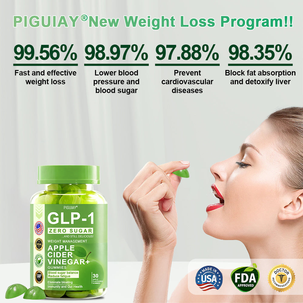 (🔥Last Day Promotion  - 50% off)PIGUIAY@The GLP-1 Apple Cider Vinegar Weight Loss Gummies Supports Metabolism💧🌵