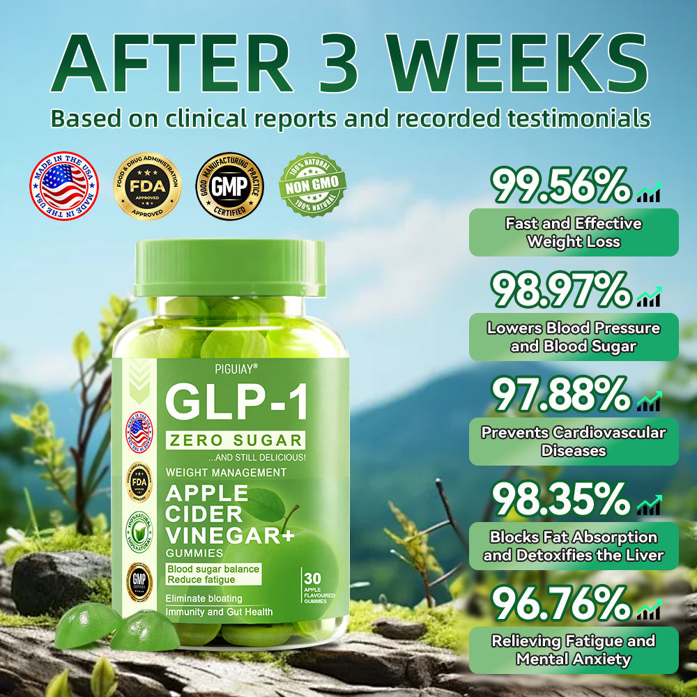 (🔥Last Day Promotion  - 50% off)PIGUIAY@The GLP-1 Apple Cider Vinegar Weight Loss Gummies Supports Metabolism💧🌵