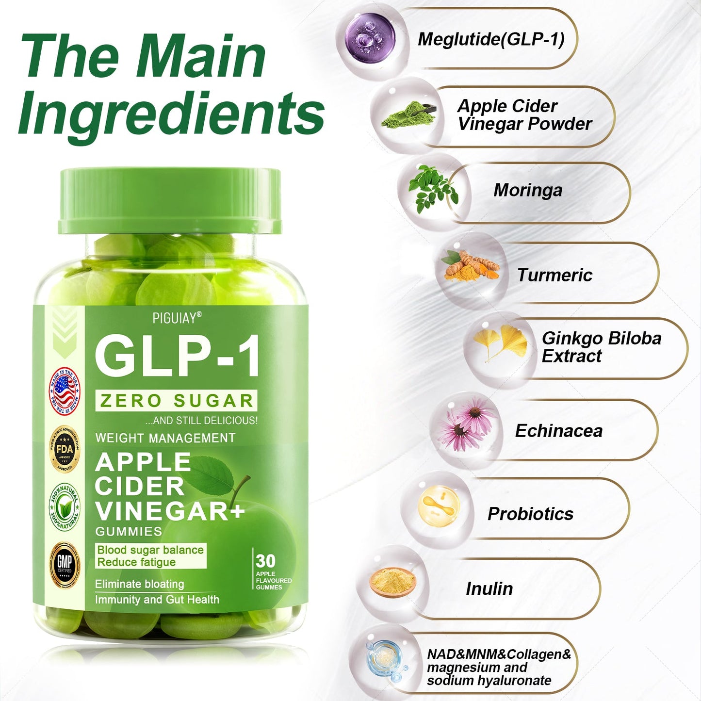 (🔥Last Day Promotion  - 50% off)PIGUIAY@The GLP-1 Apple Cider Vinegar Weight Loss Gummies Supports Metabolism💧🌵