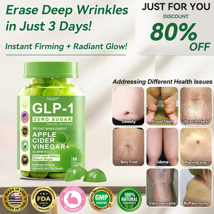 (🔥Last Day Promotion  - 50% off)PIGUIAY@The GLP-1 Apple Cider Vinegar Weight Loss Gummies Supports Metabolism💧🌵