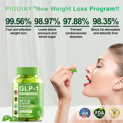 (🔥Last Day Promotion  - 50% off)PIGUIAY@The GLP-1 Apple Cider Vinegar Weight Loss Gummies Supports Metabolism💧🌵